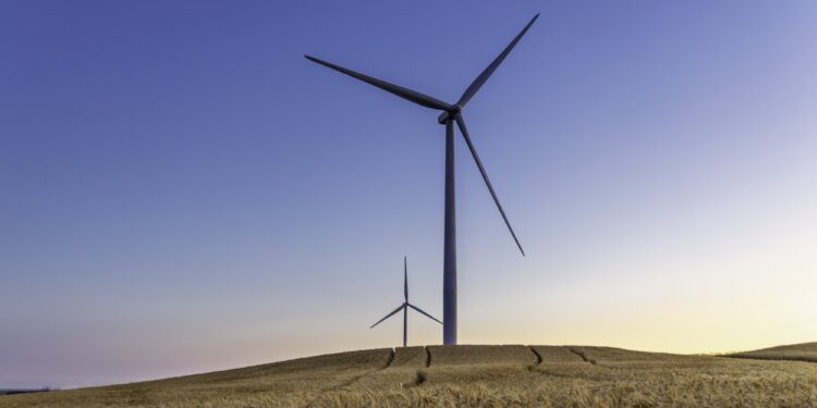 A wind turbine. Electricity wind generator