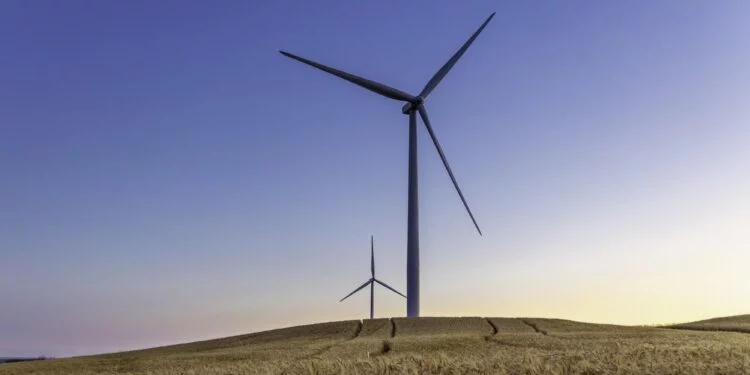 A wind turbine. Electricity wind generator