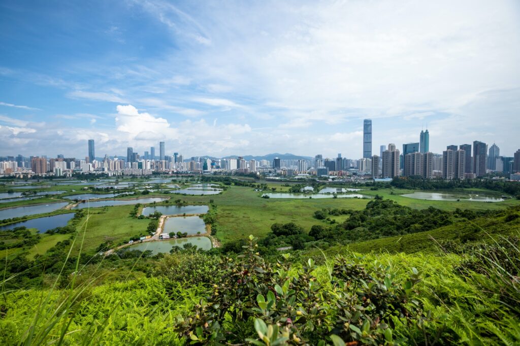 Beautiful night landscape in Shenzhen city,China