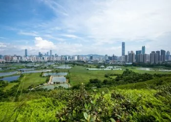 Beautiful night landscape in Shenzhen city,China