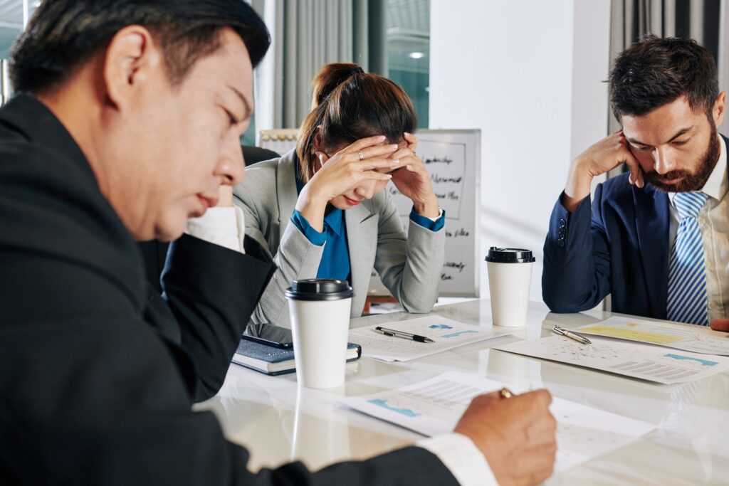 Business team discussing crisis