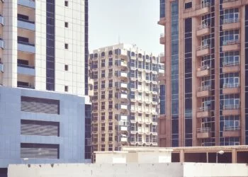 Close up picture of residential buildings facades.