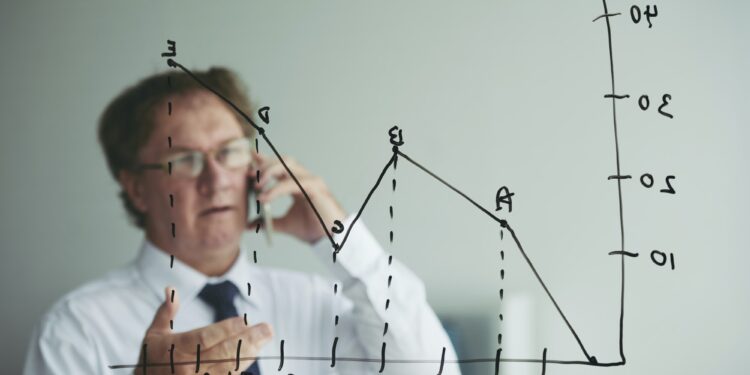 Discussing sales chart