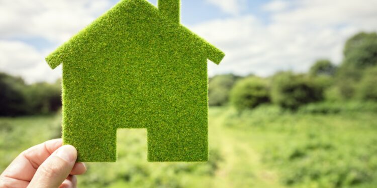 Green eco house environmental background