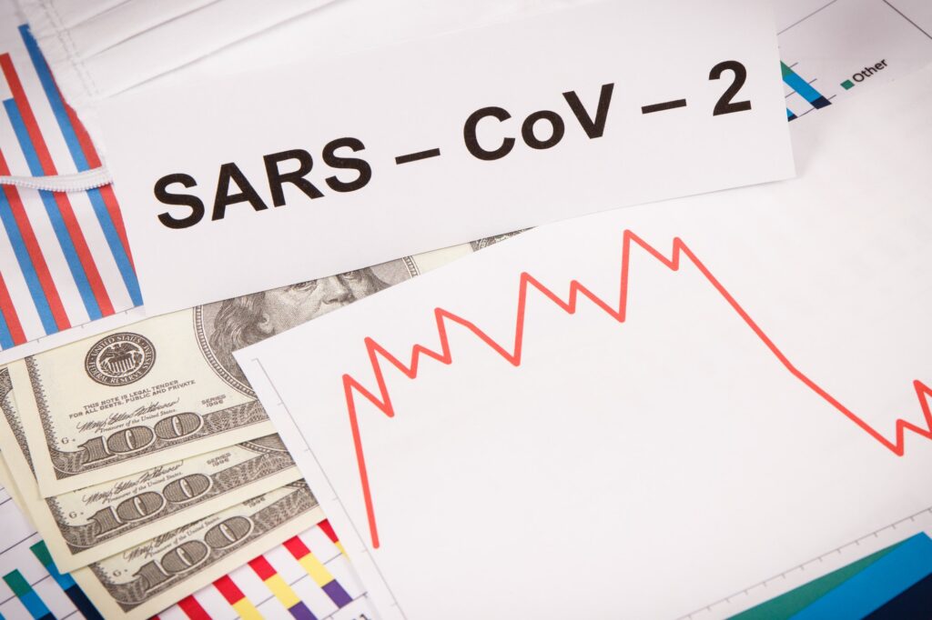 Inscription Sars-CoV-2, currencies dollar