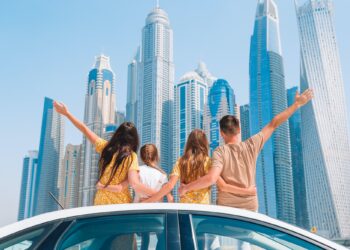 Summer car trip and young family on vacation