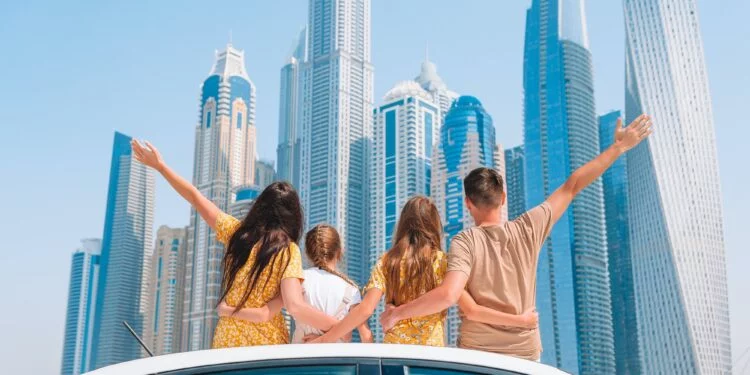 Summer car trip and young family on vacation