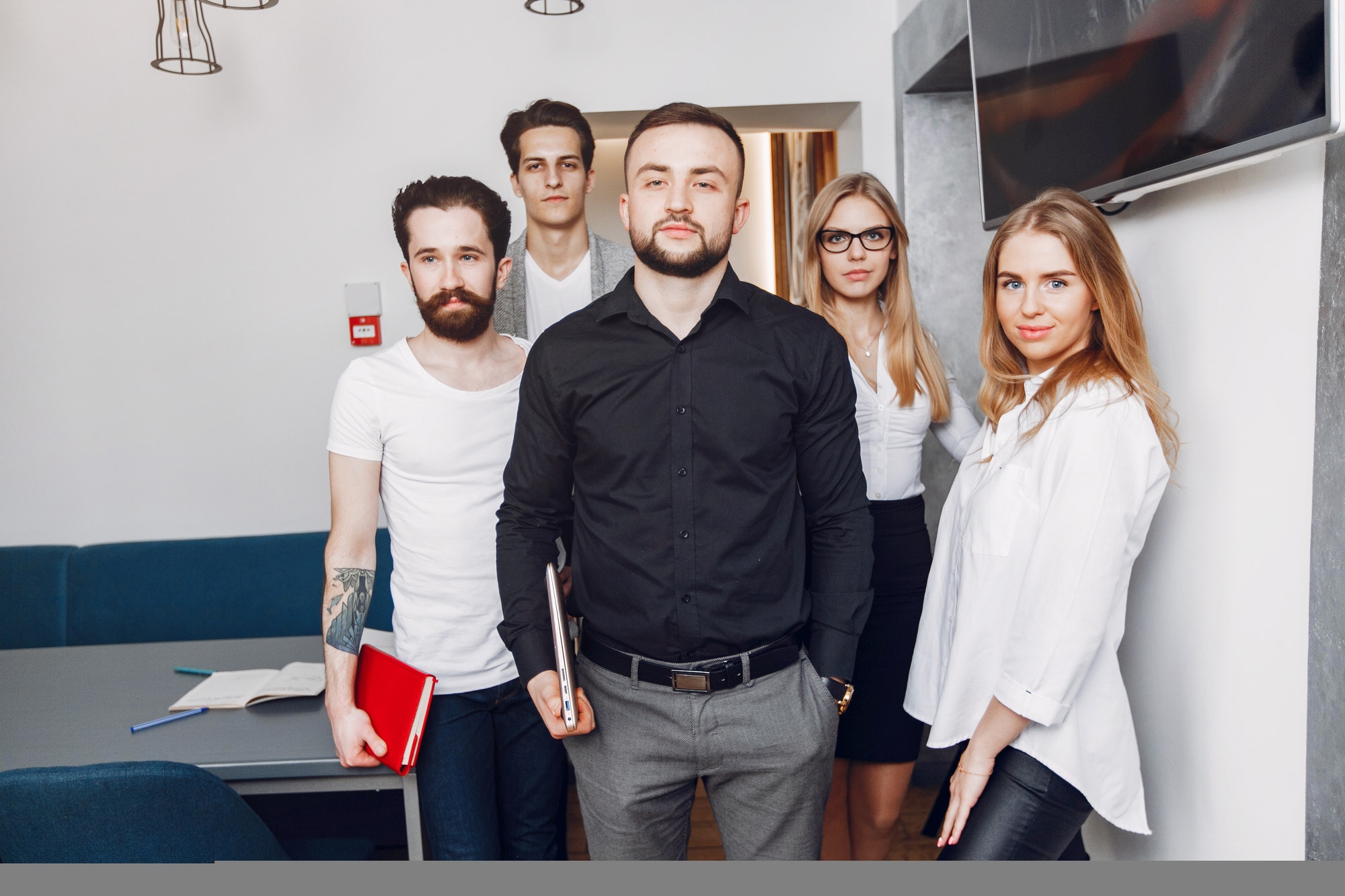 Stylish business people working in a office