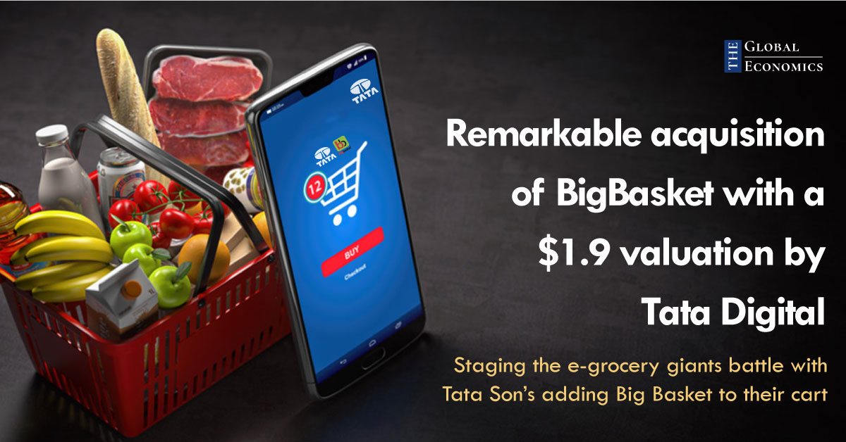 Remarkable acquisition of BigBasket with a 1.9 valuation by Tata Digital