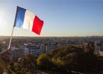 French flag colour reimbursed to navy-blue in November 2021 by President Emmanuel Macron