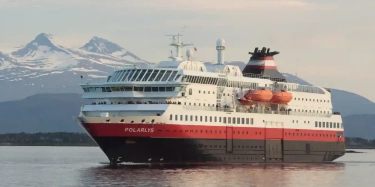 Hurtigruten Norway launches its first green hybrid ship ready for sailing along the Norwegian coast