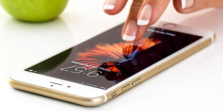 A girl using a smartphone