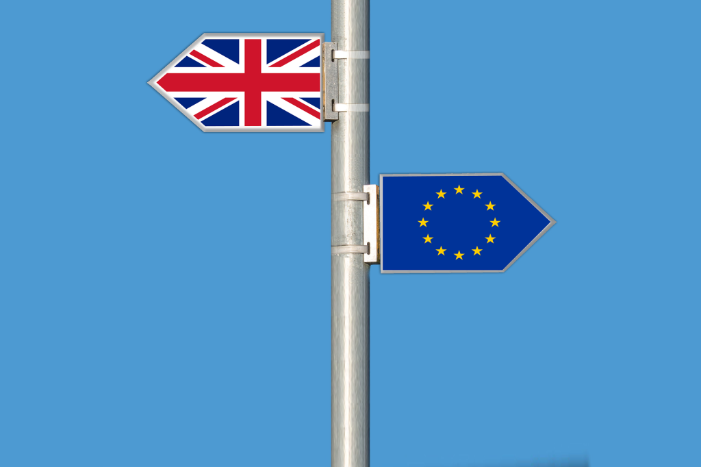 United Kingdom & European flag