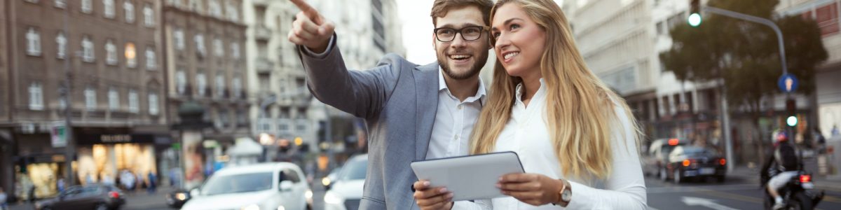 Real estate agent showing apartment